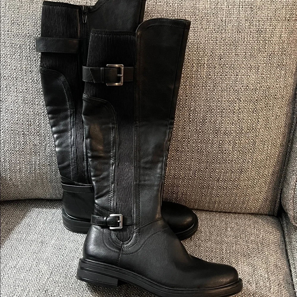 Women's White Mountain Meditate Regular Knee High Tall Boots Black Size 6.5